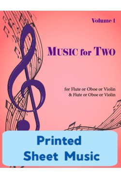 Music for Two - Flute or Oboe or Violin & Flute or Oboe or Violin - Choose a Volume! Printed Sheet Music
