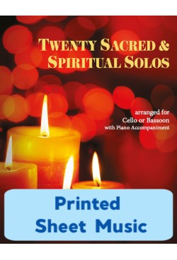 Twenty Sacred & Spiritual Solos - Cello or Bassoon & Piano - 40010 - Printed Sheet Music